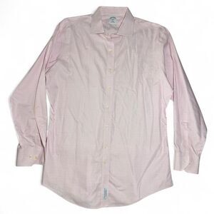 Brooks Brothers 346 Pink Dress Shirt Men's 17 Slim Fit Non Iron Cotton Button Up